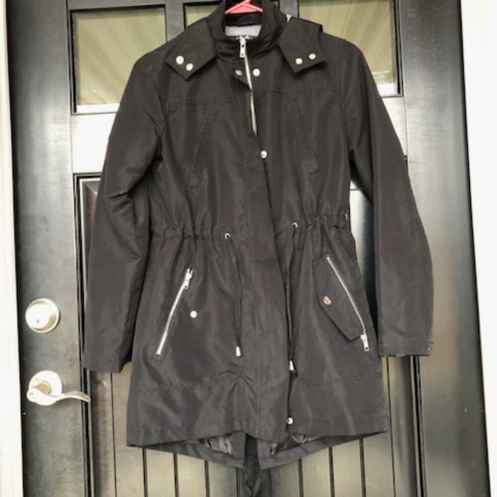 Ambiance lightweight black hooded jacket size S